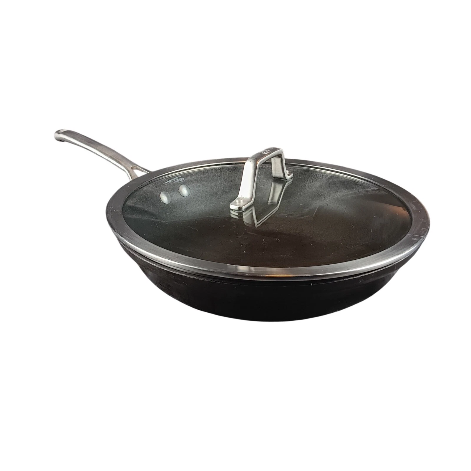 Calphalon Anodized 12 Inch Skillet Fry Pan with Glass Lid Dishwasher Safe