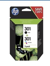 HP Pack de 2 cartouches d'encre HP 301 Noir et couleurs Date 2027+
