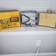 Kodak 8mm Brownie 500 8mm Movie Projector With Box Untested Parts Only