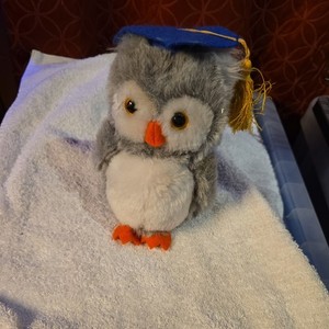 Plush OWL, Hallmark, Graduate, dated 1984, 6 inches tall, JMP0046