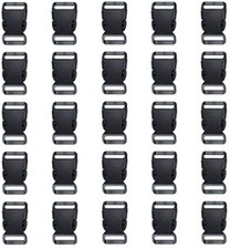 YQBOOM 3/4 Inch, 25 Pack Black Plastic Side Release Buckle 3/4", 3/4" 25