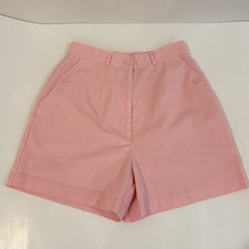 Vintage 1980s 80s Bubblegum Pink Polyester Cotton High Waisted Shorts XS 24