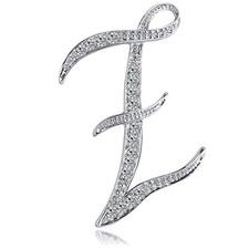 Letter Brooch Pins Initial Rhinestone Brooch for Women Crafts Silvery Z
