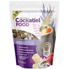Dry Fortified Cockatiel Bird Food with 50 Pellets Blend 3 lbs