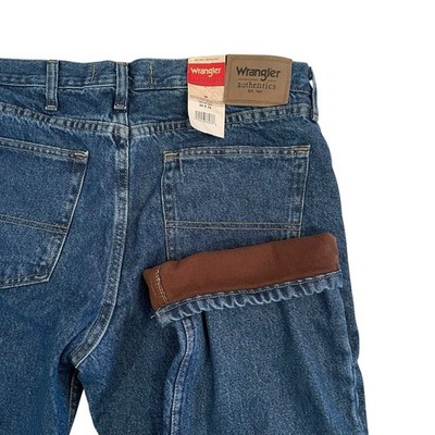 NWT Wrangler Authentics Mens Fleece Lined Jeans 34x32 Blue Denim 10ZM2FLSW