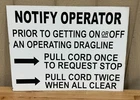 Vintage metal industrial dragline sign Bucyrus Erie coal mining heavy equipment