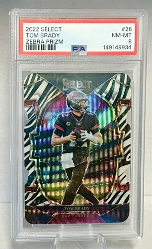 2022 PANINI SELECT #26 TOM BRADY ZEBRA PRIZM DIE-CUT SSP CASE HIT BUCS PSA 8 🔥