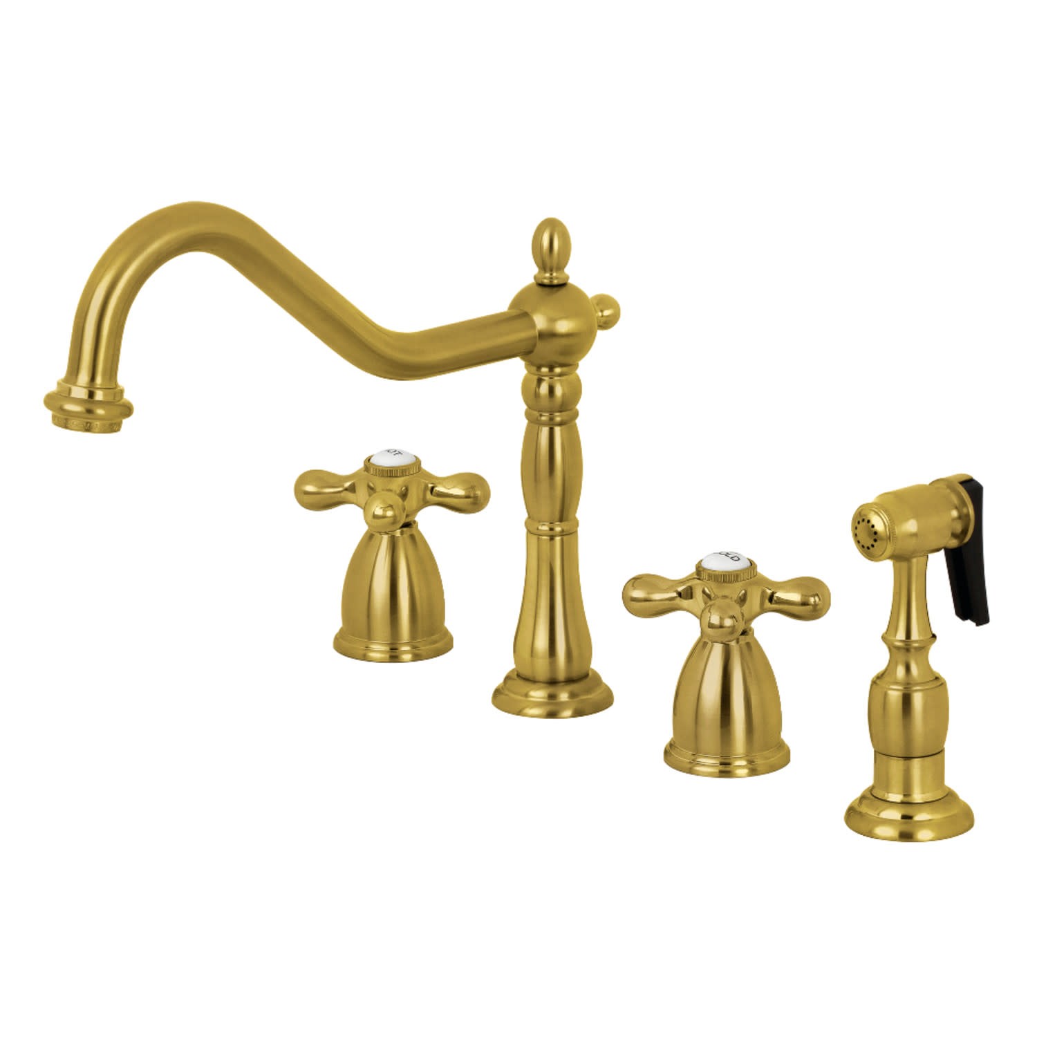 Kingston Brass KB179.AXBS Heritage 1.8 GPM Widespread Kitchen - Brass
