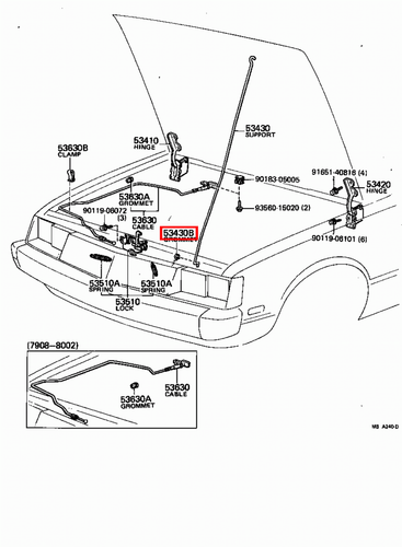 Genuine Toyota LandCruiser 80 60 Series FJ FZJ HJ BJ Bonnet Support Rod Grommet - Picture 11 of 20