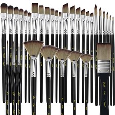 Best Bougimal 33 Pcs Paint Brush Set, Artist Brushes for Acrylic Painting, Oil