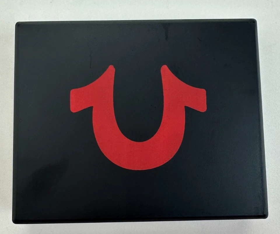 Nuevo estuche para tarjetas de cuero herradura Zoyla marca True Religion negro Foto 3 de 4