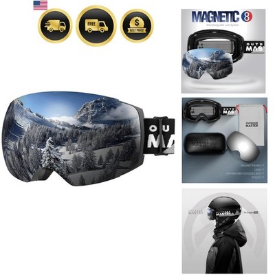 Ski Goggles PRO - Frameless, Interchangeable Lens 100% UV400 Protection Snow ...
