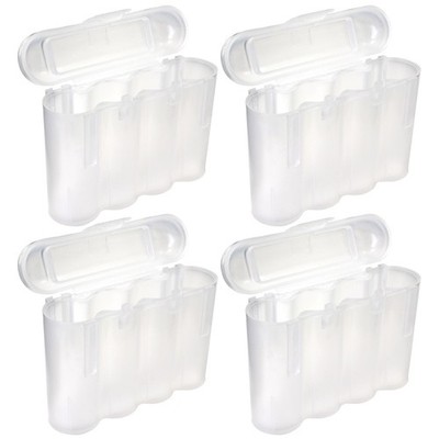 Four 4 EBC Battery AA AAA Clear Plastic Battery Storage Case Holder Box USA Ship