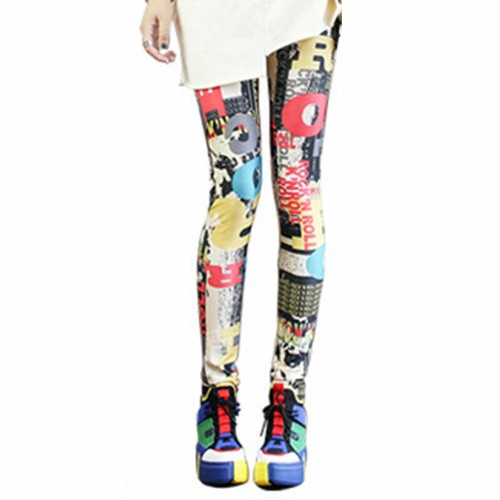 Women's Silky Cotton Ethnic Printed Milk Silk Leggings Breath Nine-Minute Pants - Picture 6 of 21