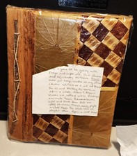 Vintage Natural Leaf Handmade Tropical Scrap Book/ Photo Album w/ Instr. NIP 