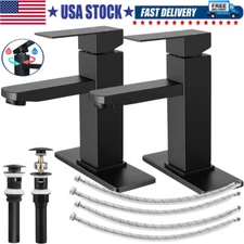 Black Bathroom Faucet Single Handle One Hole Bathroom Faucet with Pop Up Drain