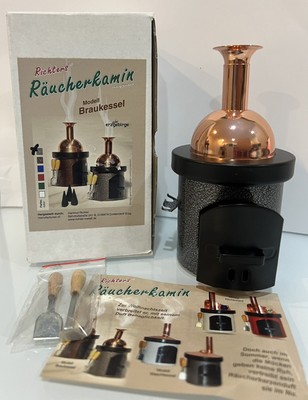 Richters Räucherkamin Modell Braukessel Gray Base Copper Top Insense Burner