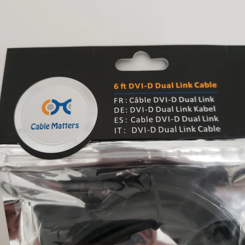 Cable Matters Computer Monitor 6 Ft DVI-D Dual Link Cable (New) - Image 2 of 4