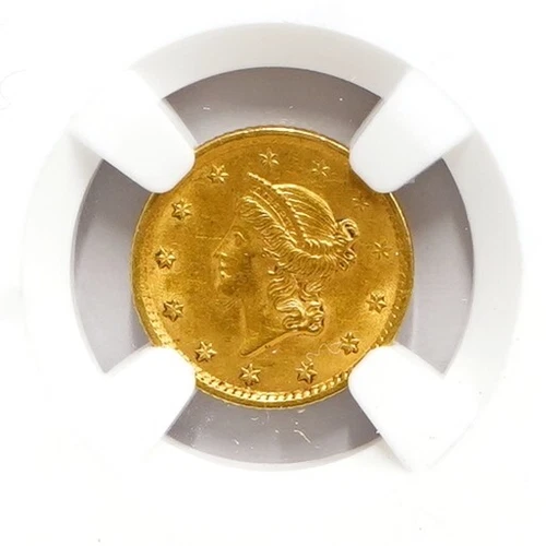 1854 Type 1 Liberty Gold $1 Dollar NGC Unc Details