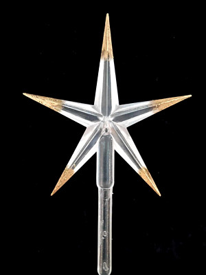 Large Clear Gold Glitter Tip Star Topper for Ceramic Christmas Tree Lights Bulbs