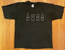 Vtg Y2K Guinness Irish Stout Beer Glass Bottle Pint Can Black T-Shirt Size XL