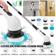 9 Heads Electric Spin Scrubber Cordless Bathtub Power Scrubber Cleaning Brush US