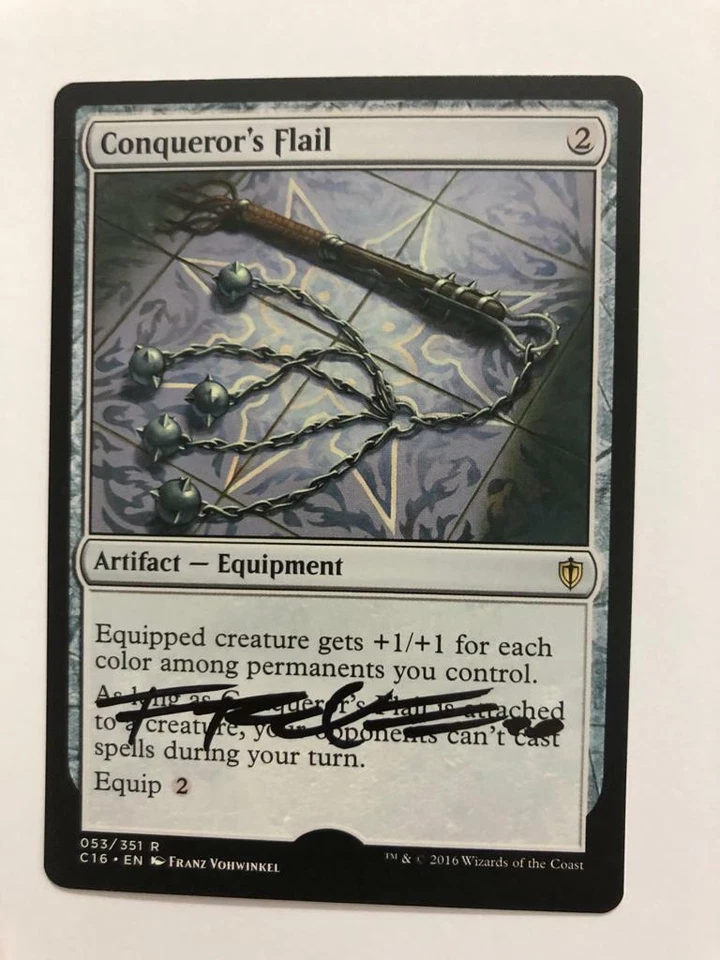 MTG ARTIST PROOF COMMANDER 2016 CONQUEROR'S FLAIL SIGNED BY FRANZ VOHWINKEL RARE - Image 3 of 4