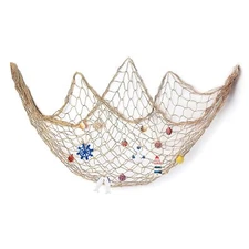 Mediterranean Nautical Decorative Fishing Net with Sea Shells Party Ornaments