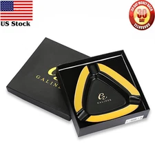 Galiner Ceramic Cigar Ashtray Luxury Home Ashtray Portable For 3 Rest Holder Ash