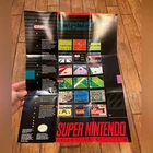 Super Nintendo Entertainment System Poster SNES Vtg 1991 colorful Mario power