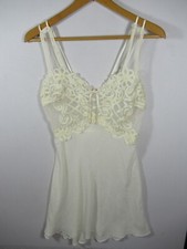 Vintage California Dynasty Chemise Women Medium Ivory Chiffon Bridal Nightgown