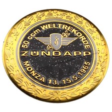 Zündapp 50ccm Weltrekorde Tank Emblem 1,5mm dick 64mm Durchmesser Karosserie
