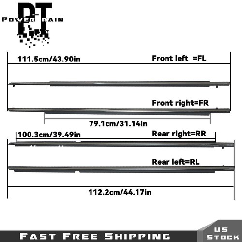 4PCS Window Moulding Trims Weatherstrip Seal Belt For Toyota Camry 2007 08 09-11 - Foto 3 di 15