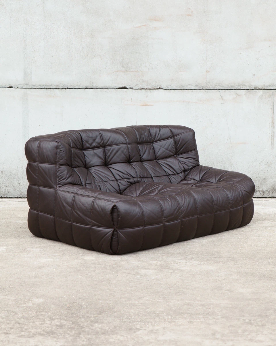Ligne Roset Kashima 2 Seater Sofa By Michel Ducaroy Brown Leather