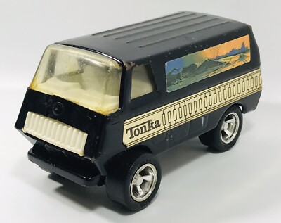 Vintage Tonka Custom van black 55450 Scenic Side 1970's Toy