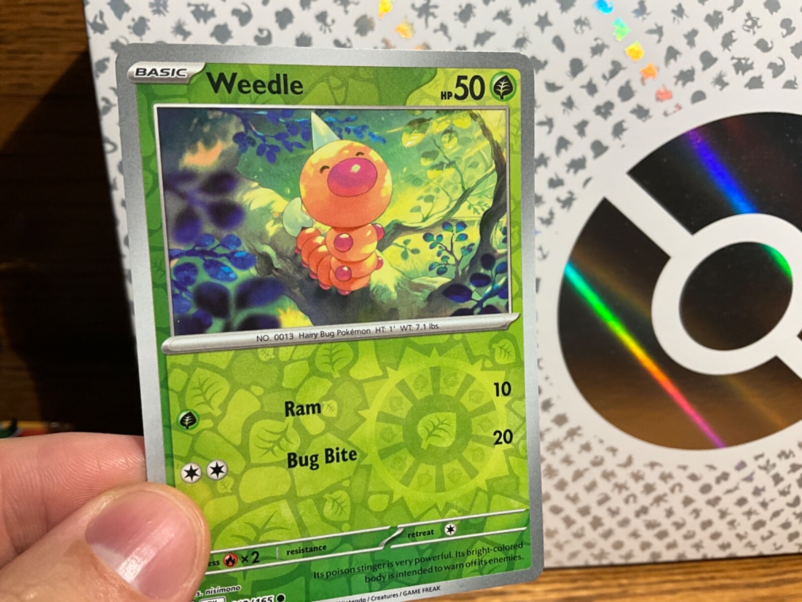 Reverse Holographic Holo Foil Pokemon Card SV 151 Weedle 13/165 eBay