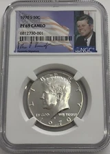 1970 S NGC PF69 Cameo Silver Proof Kennedy Half Dollar White Coin JFK 50c