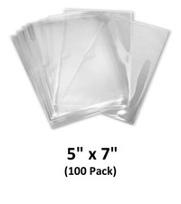 100ct 5"x7" Clear Flat Cello/Cellophane Shrink Wrap Treat Impulse Sealer Bags