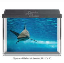 Fierce Shark Underwater Polyester Fish Tank Glass Backdrop Aquarium Background