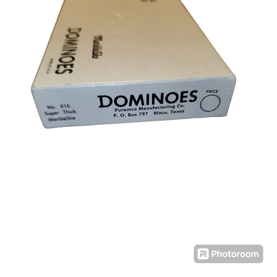 Marblelike Dominoes No. 816 Super Thick U.S A. Waco TX Vintage Boxed