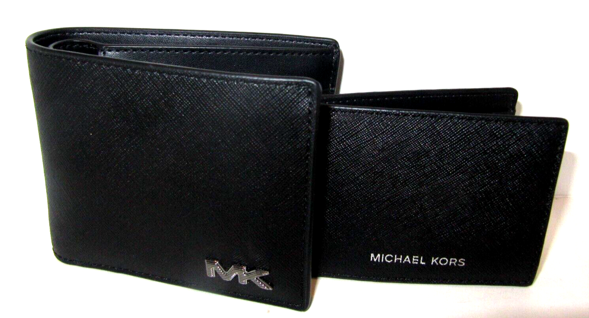 Michael Kors Rivington Black Men's Leather Piece Billfold Pass