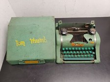 1950’s USA Tom Thumb Child's Typewriter Aqua Green Metal With Cover for Parts thumbnail