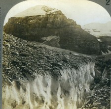 Stereoview Photo Glacial Crevice Victoria Glacier British Columbia Canada