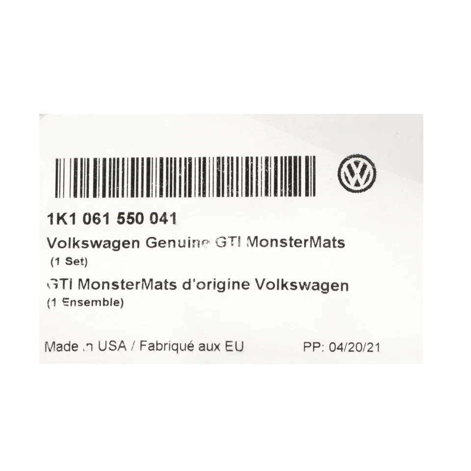 06-09 Juego de alfombrillas monstruo para todas las estaciones Volkswagen GTI MK5 y 10-12 GTI MK6 ORIGINALES OEM Foto 4 de 4