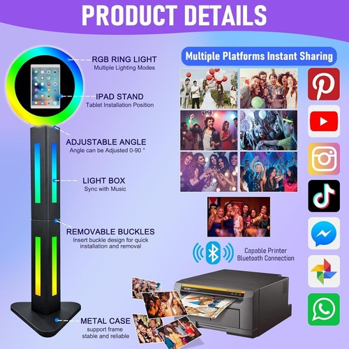 New Party iPad Photo Booth with Travel Case for iPad 10.2" 10.9" 11" 12.9" US - Picture 4 of 9