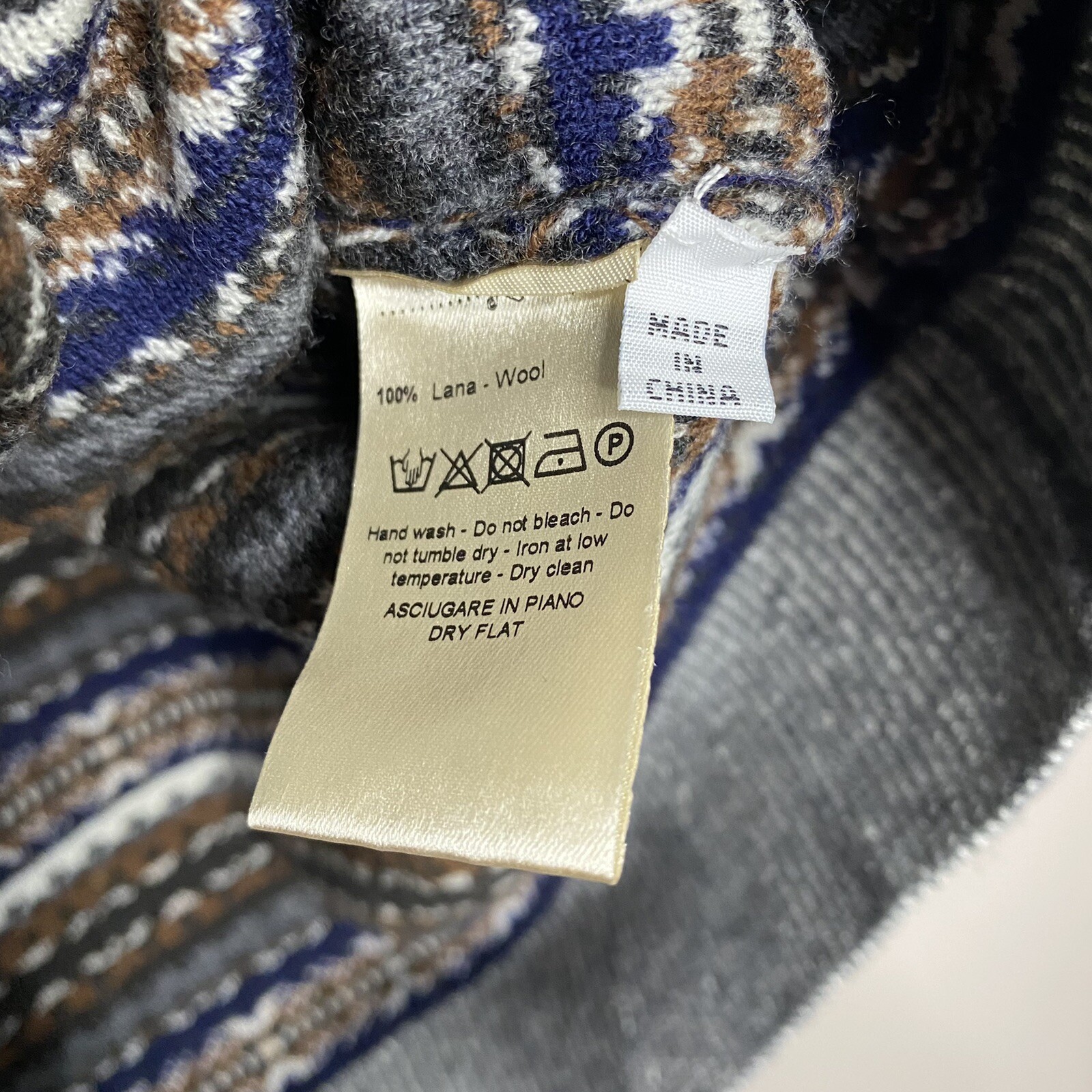 Altea instarsia 100% Wool Crew Neck knit sweater Men’s Size US XL