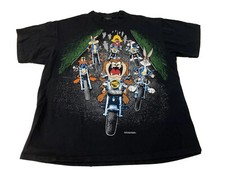 Vintage 1993 Looney Tunes T-shirt All Over Print Motorcycle Warner Bros Size XL