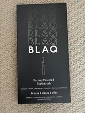 BLAQ Battery Powered Toothbrush with Handle 2 Replacement Heads 2 Batteries NEW