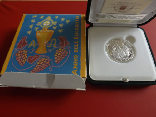 *Vatikan 10 Euro 2005 Silber PP *Year of the Eucharist (Schr.) - Picture 1 of 6