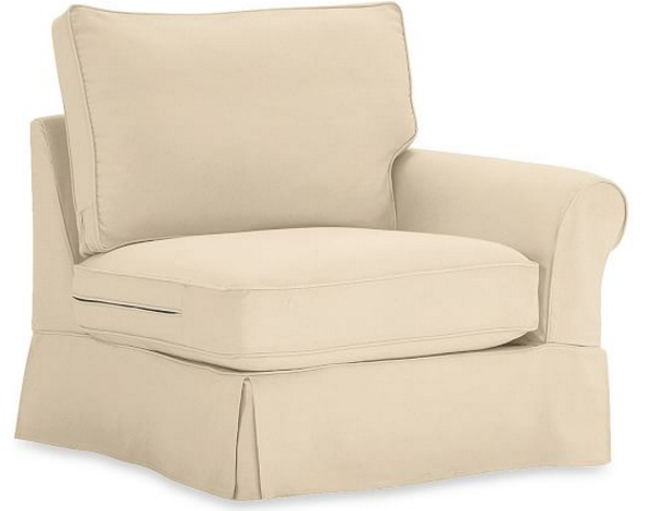 New Pottery Barn Pb Comfort Right Arm Chair Slipcover Brushed